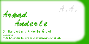 arpad anderle business card