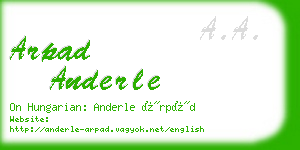 arpad anderle business card